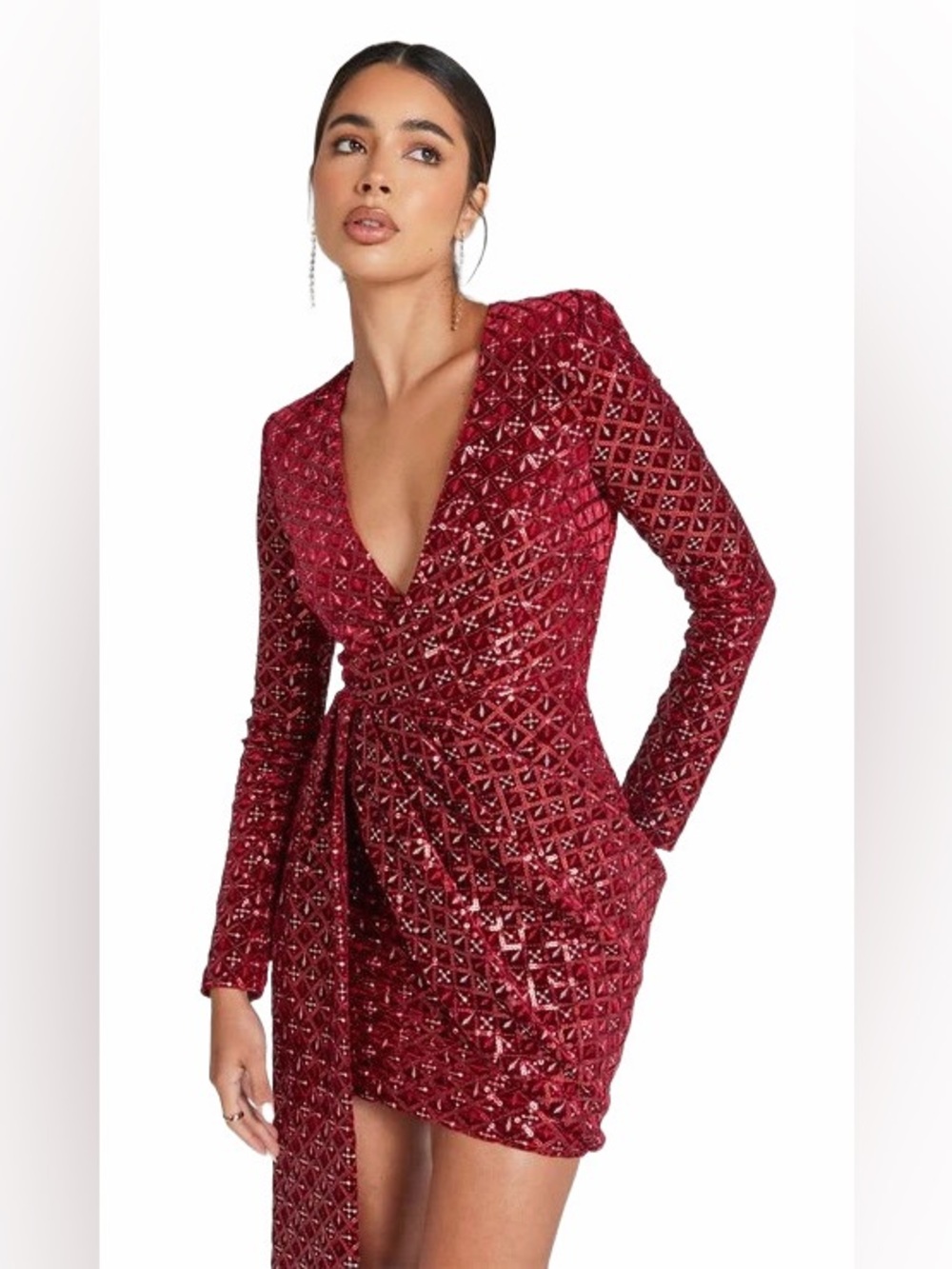 NADINE MERABI Chrissy Red Dress (S/M)